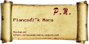 Plancsák Mara névjegykártya